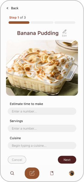 Start creating a recipe