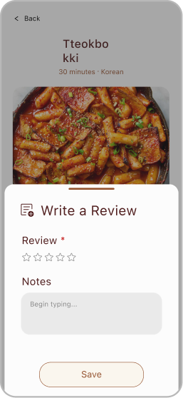 Write a review with modal