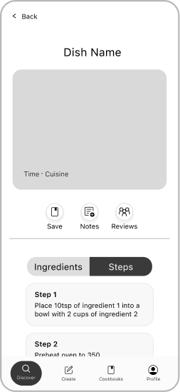 Recipe steps