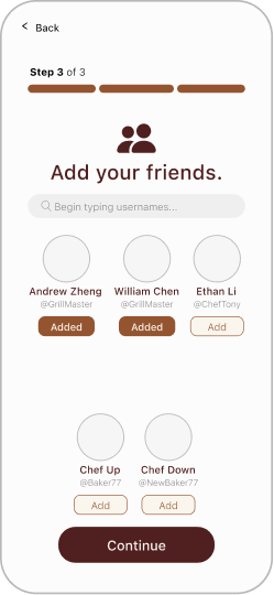 Find friends onboarding