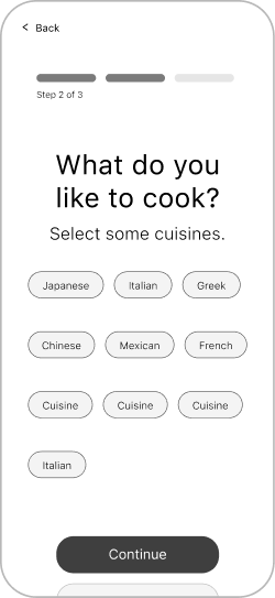 Cuisine preferences