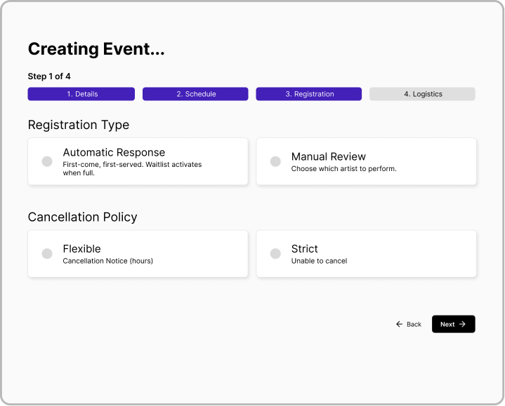 Create event step 3 of 4
