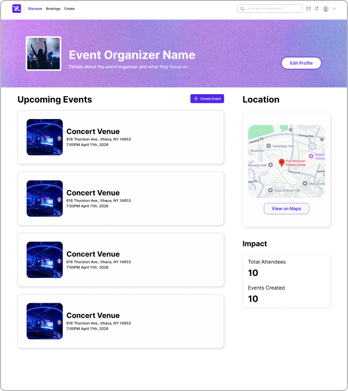 Creating events entry point redesign